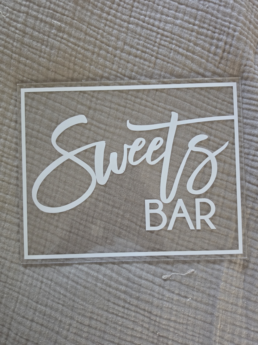 Sweets Bar Acrylic Sign - White Lettering